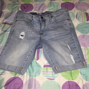 blue jean shorts